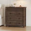Commode 5 tiroirs pour table de chevet, commode en bois, table de bout cannelée, rangement pour le salon, le couloir et le vestibule-1230044442