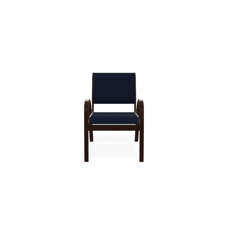 Chaise de patio empilable Hiraku, Bleu marine 13D Sunbrella®, Kona texturé