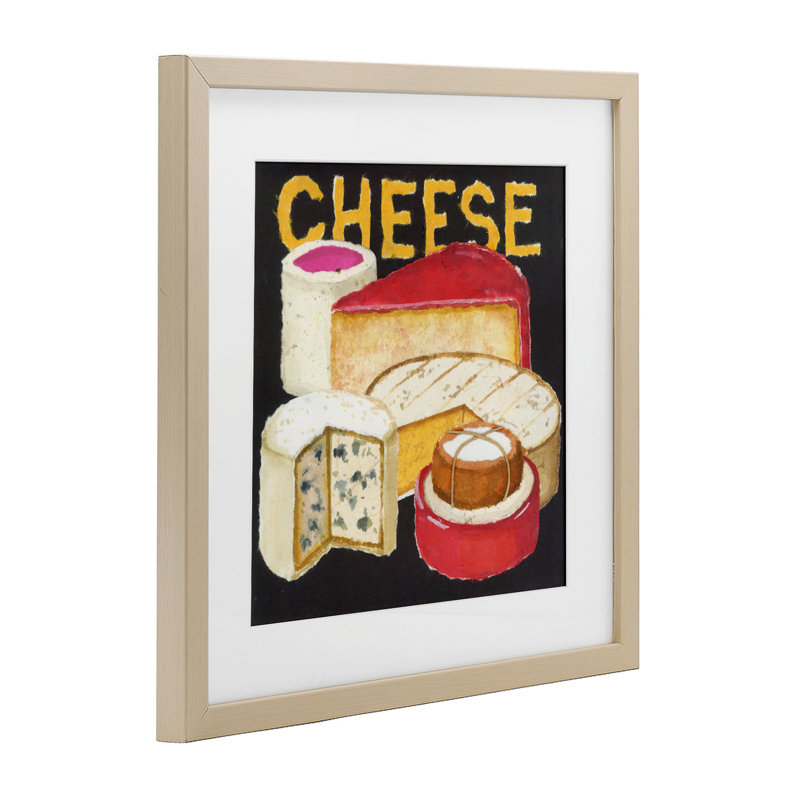 Assortiment de roues de fromage, reproduction encadrée sous verre, conception de Nancy Overton, H 16 po x l 16 po