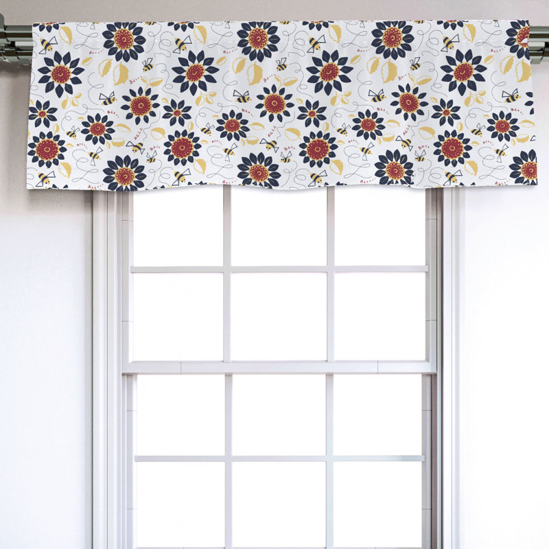 Sateen Floral Ruffled Window Valance