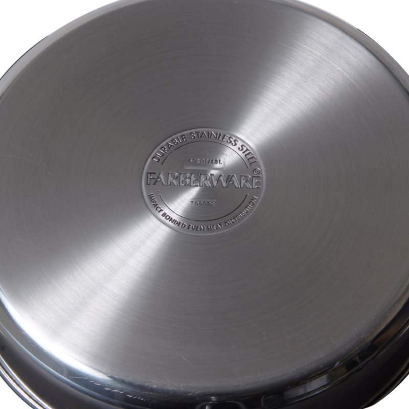 Farberware Classic Series Stainless Steel Sauté Pan with Lid, 12""