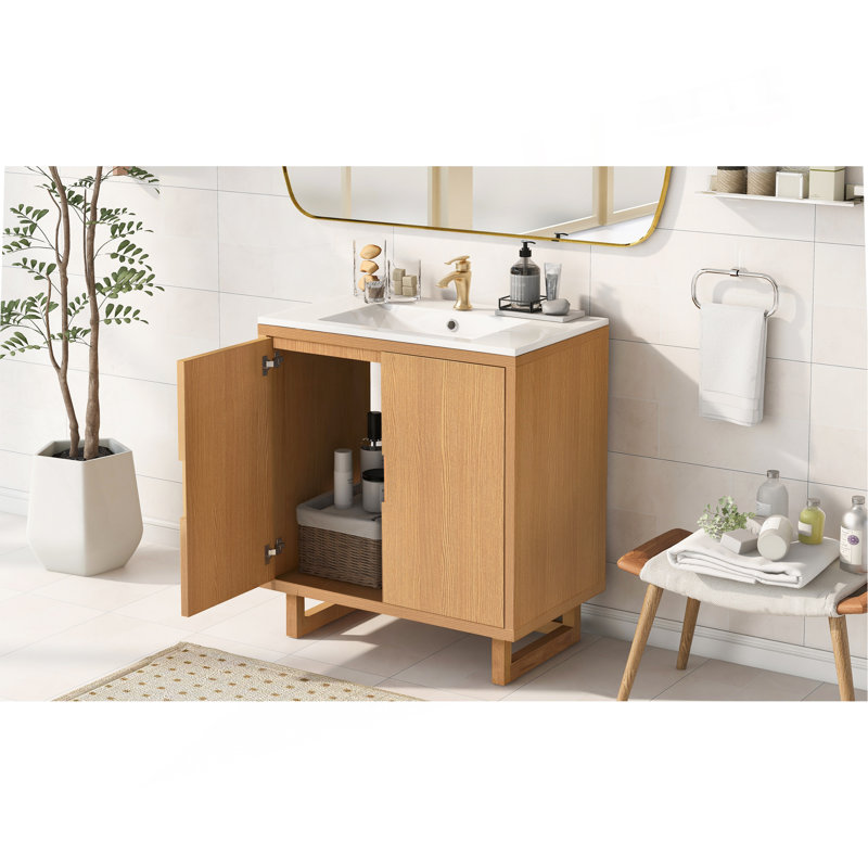 Ensemble de meuble-lavabo sophistiqué avec rangement abondant et design élégant
