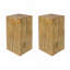 Table de bout à colonne carrée d'aspect bois, H 27,75 po, finition vieillie d'aspect bois, mélange avec différentes hauteurs, utilisation à l'intérieur comme à l'extérieur, couleur naturelle