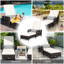 Costway2 pièces Pe Rattan Méridienne Fauteuil Inclinable Coussin