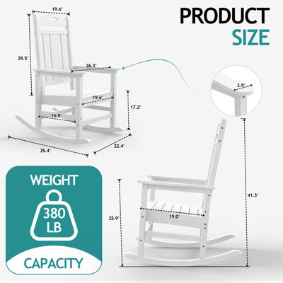 Chaise Adirondack berçante en PEHD pour l'extérieur