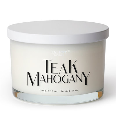 Scented Candle, Talent Candles for Home Scented, 3 Wicks Soy Candles, Candle Gifts for Women & Men, Contemporary Jar Candles, 25 hrs Burn, 10.9oz, Teak Mahogany