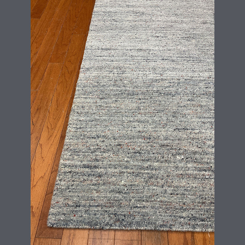 Tapis gris rectangulaire en laine noué à la main 5 pi x 7 pi Abdul-Basit