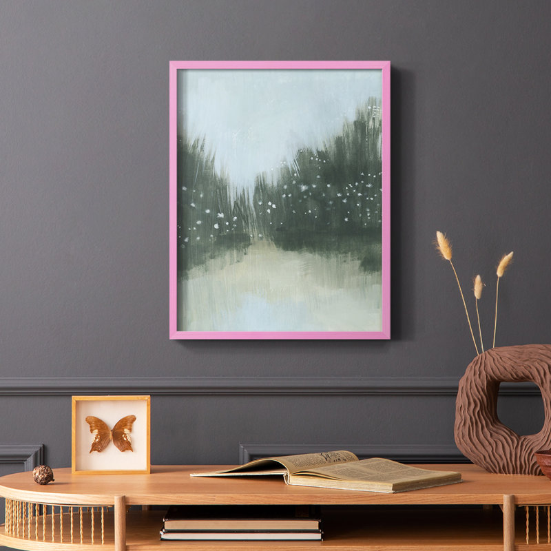 Marsh Morning Fog II, reproduction encadrée - bois massif, H 10 po x l 8 po, Rose
