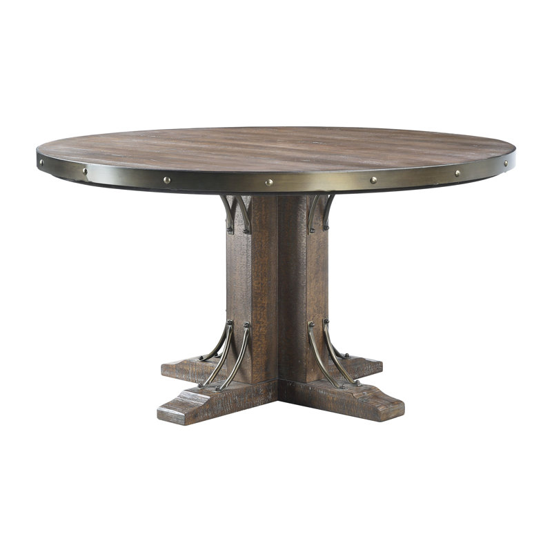 Chemash Round Dining Table in Weathered Cherry