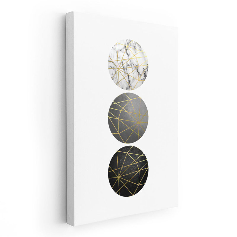 3 cercles - reproduction d'art sur toile, H 18 po x l 12 po