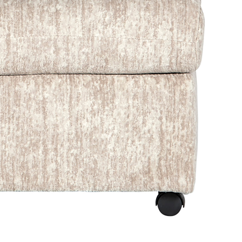 Oliwier Living Room Ottoman, Charcoal, Parchment Corduroy