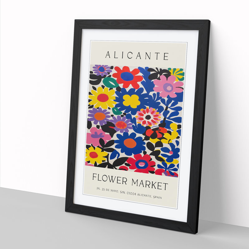 Alicante Flower Market Exhibition No.6 - Single Picture Frame Print on Wood, 34cm H x 25cm W x 2cm D