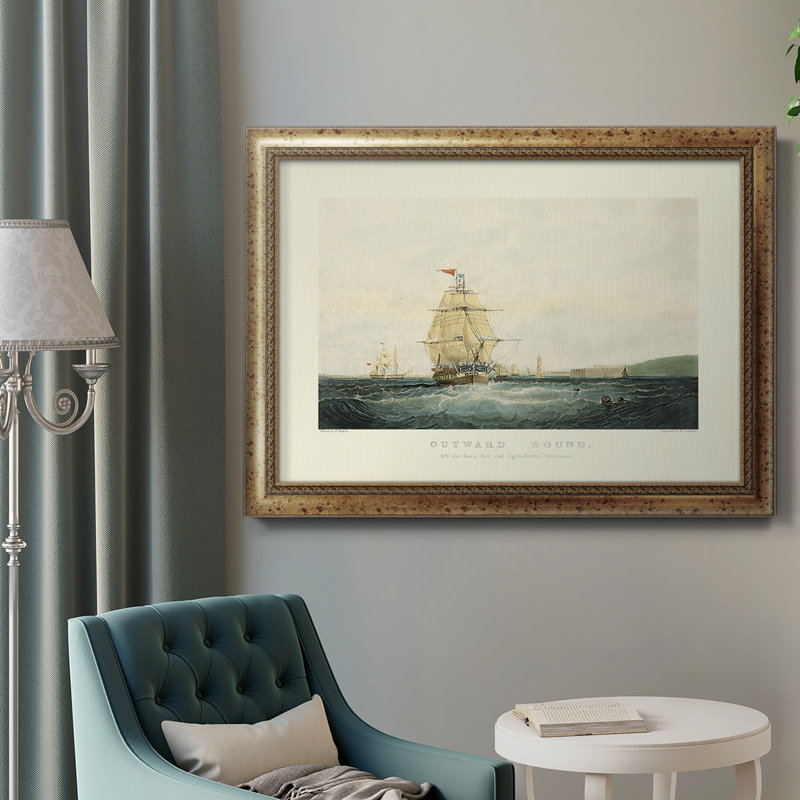 Outward Bound - Peinture sur toile encadrée, H 16 po x l 20 po x P 2,5 po, Doré