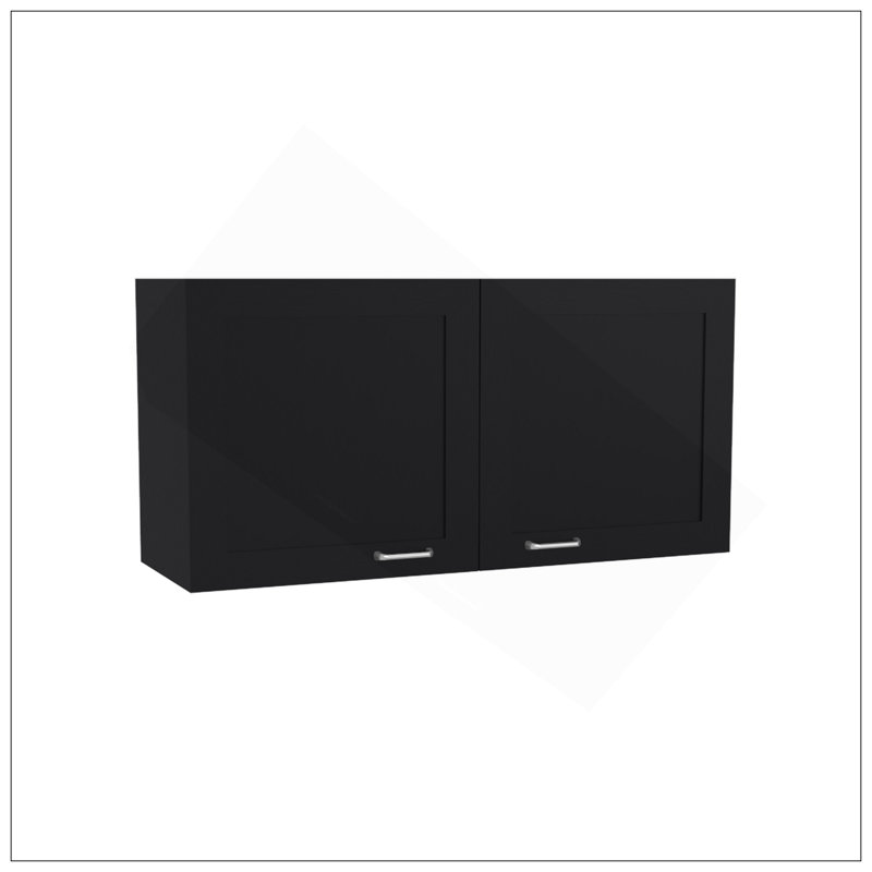 Armoire murale, 2 portes, wengé noir, Noir