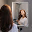 Miroir d'appoint mural 40 po x 30 po en nickel brossé en acier inoxydable pour meuble-lavabo, vestibule, salon-22795996
