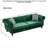 85" Mid Century Modern Velvet Chesterfield 3-Seater Sofa With Rolled Arms & Nailhead Trim, Upholstered Couch For Living Room & Office, Green
