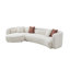 Canapé modulaire incurvé de luxe de 132 po, canapé confortable de style minimaliste pour le salon, méridienne modulaire en L, beige clair, W2664S00115
