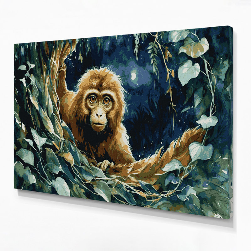 Art mural sur toile gris Wildlife Potto, H 11 po x l 14 po