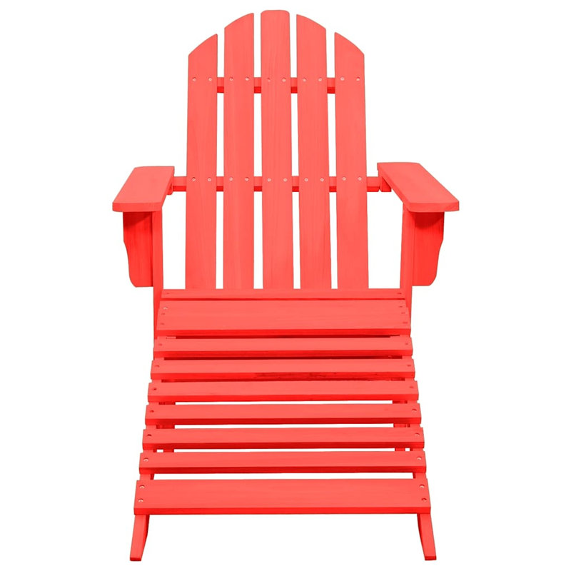 Chaise Adirondack de patio avec repose-pieds Wakarusa, Rouge