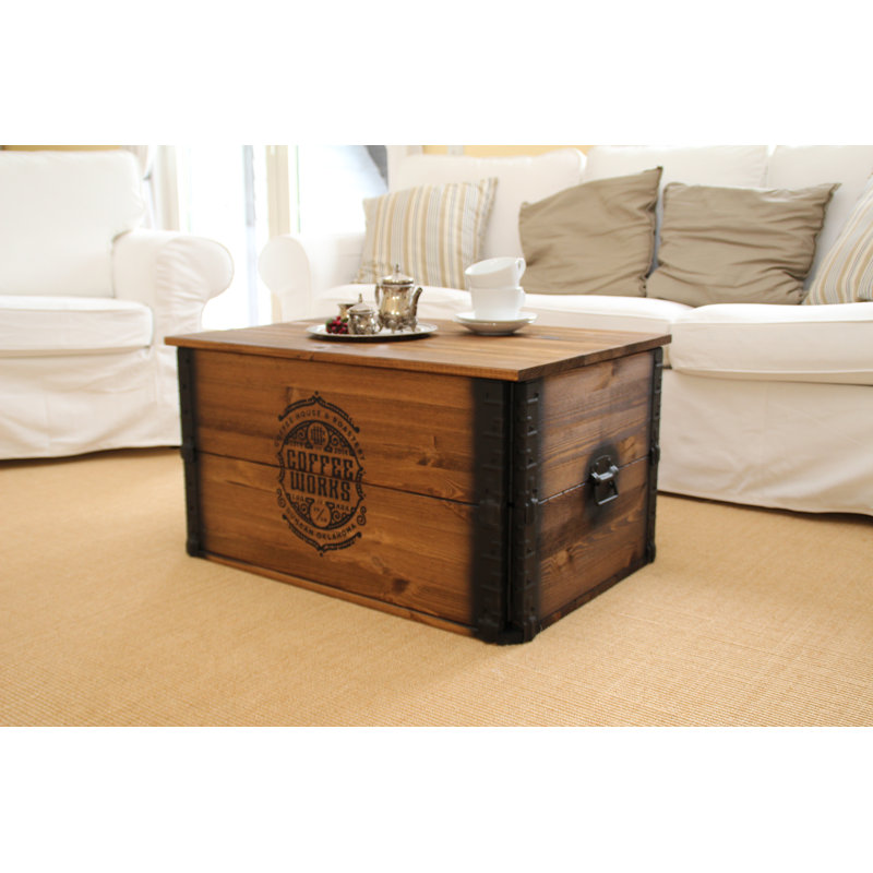 Cael Solid Wood Coffee Table, Dark brown