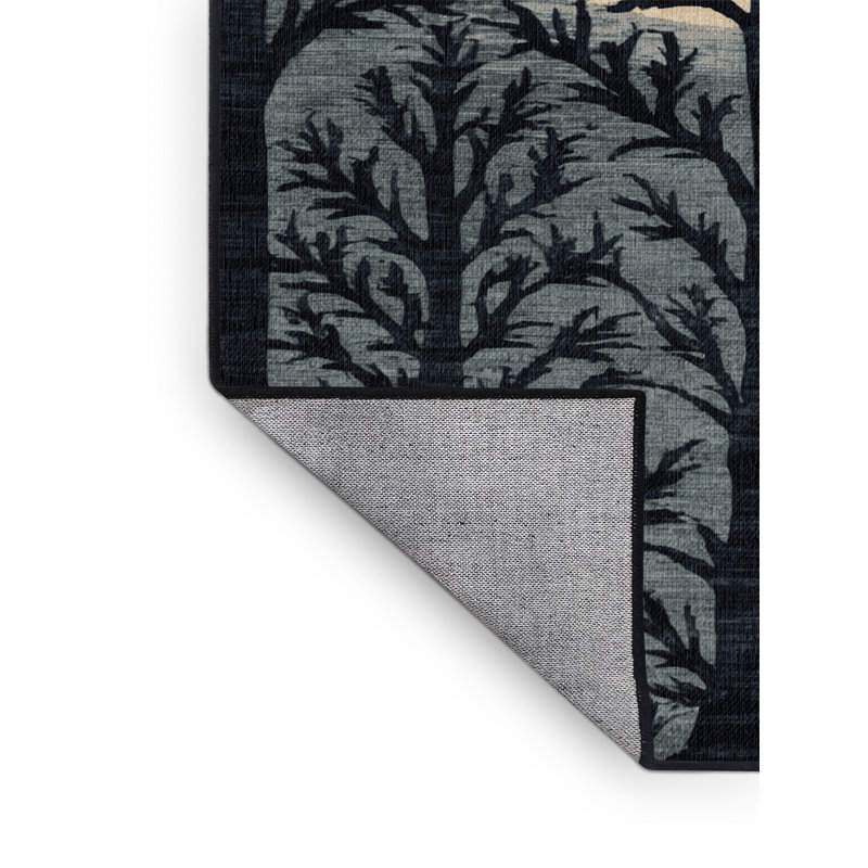 Tapis gris lavable à la machine, Carré 3 pi