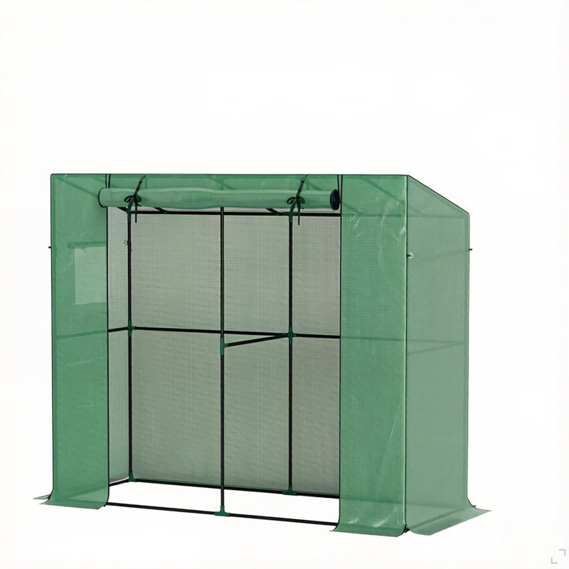 Small Greenhouse,Outdoor Small Greenhouse With Roll-Up Door,Portable Greenhouse,Walk-In Greenhouse, Green