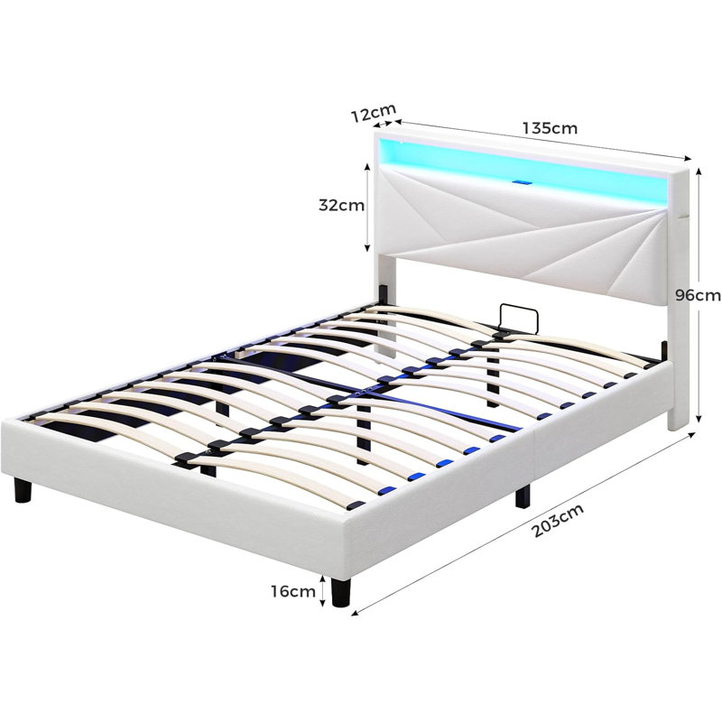 Bed, White, Double (4'6)