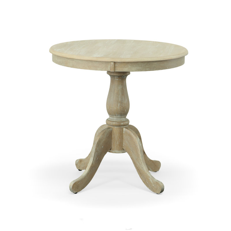 Table de salle à manger à piédestal 30 po Classic Classic Beige, L 30 po x L 30 po, Brun clair