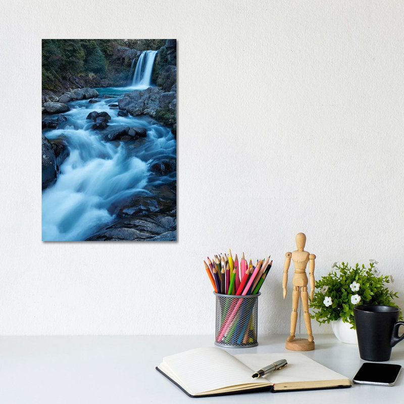 Tawhai Falls, Whakapapanui Stream, Tongariro National Park, Central Plateau, North Island, New Zealand by David Wall - Wrapped Canvas Print