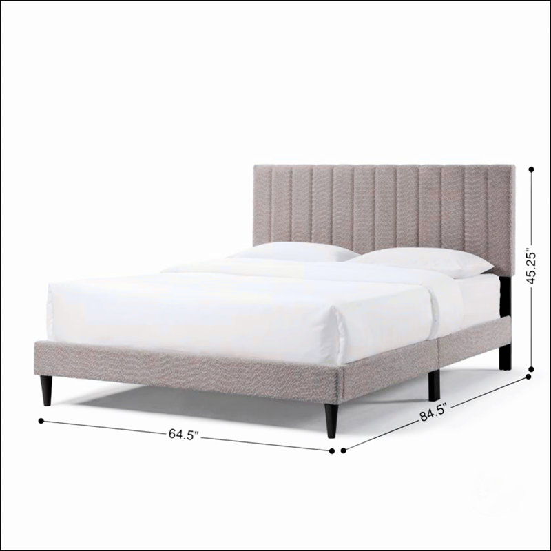 Lit plateforme tapissier Normsman Dove - Gris tungstène - Grand