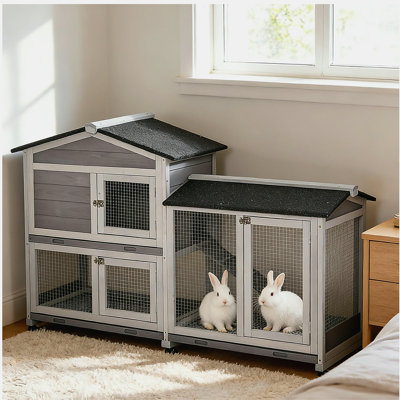 Cage pour animaux, clapier mobile en bois