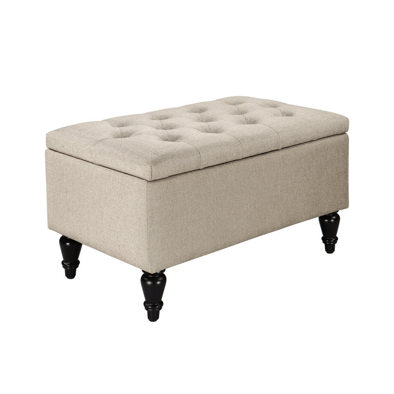 Banc de rangement rembourré Brenicia, Beige