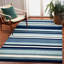 Tapis rayé bleu tissé à plat à la main Jonathon-1707777417