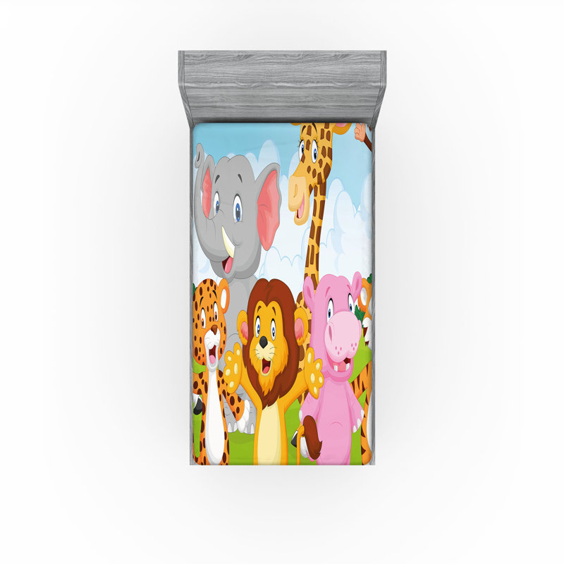 Multicolore ensemble de draps-housse Ambesonne, Drap-housse de taille simple