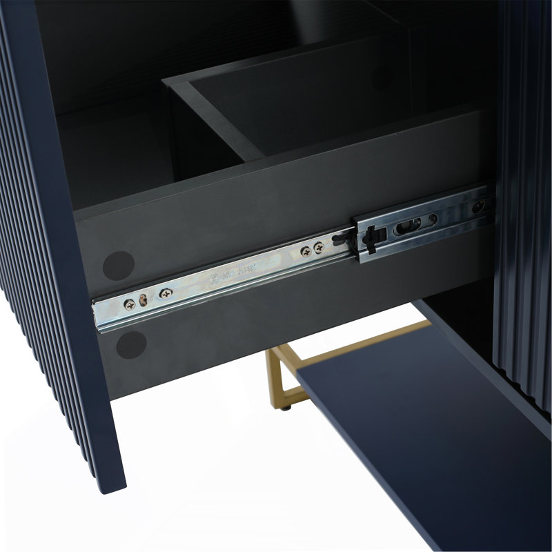 Meuble-lavabo autoportant de 30 po avec lavabo en résine, 30 po x 18 po, Bleu marine / or