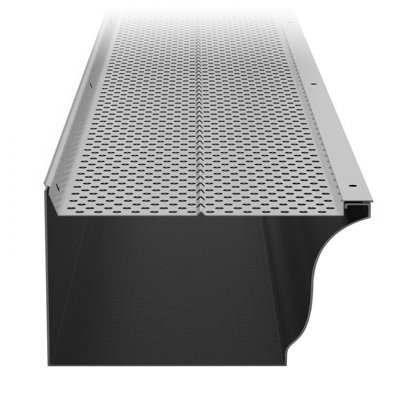 Gutter Guard, 6 inch Width, Aluminum Leaf Filter DIY Gutter Cover, 26 PCS 104 ft Total Length, 0.157'' Hole Diameter & 0.02'' Thick Raptor Gutter Guards Fits Any Roof or Gutter Type