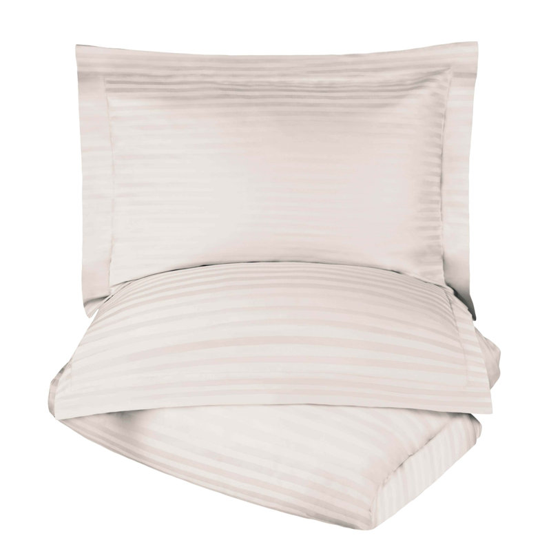 Ensemble de housse de couette en mélange de coton égyptien à densité de tissage 300 fils Mitchell Écosse, Ivoire ivoire