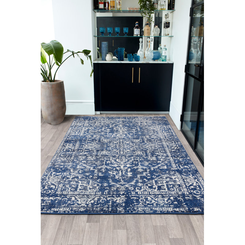 Aamina Tufted Antique Navy/Cream Rug, Rectangle 200 x 290cm