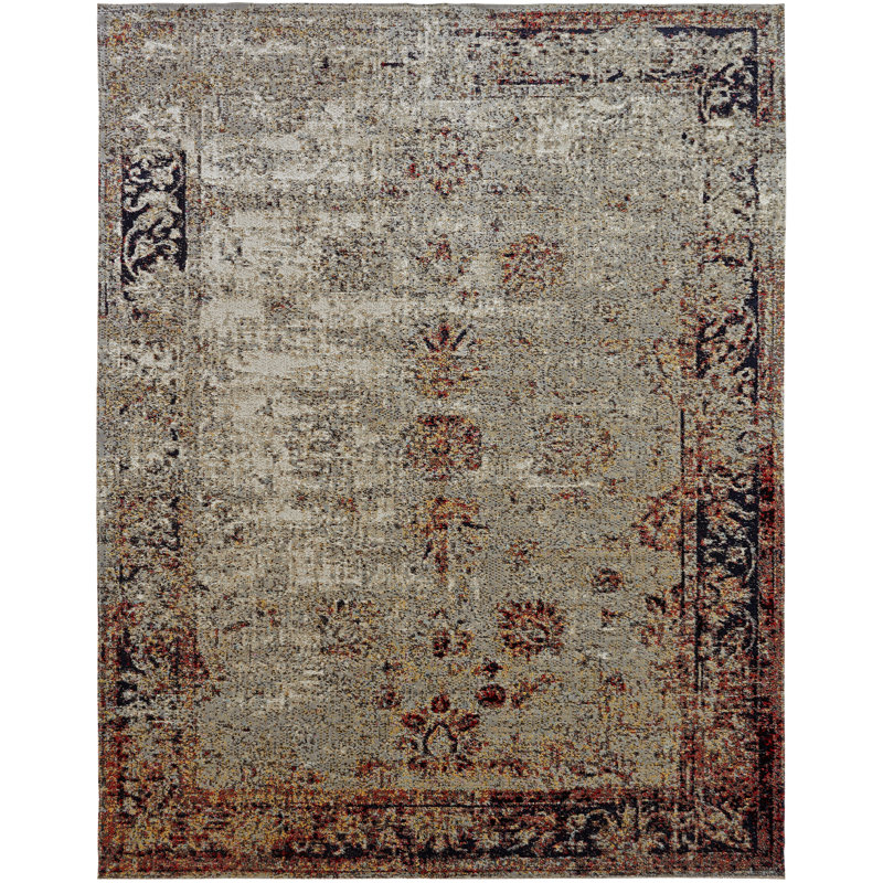 Ruppert Oriental Area Rug in Gray, Rectangle 8'7" x 11'6"