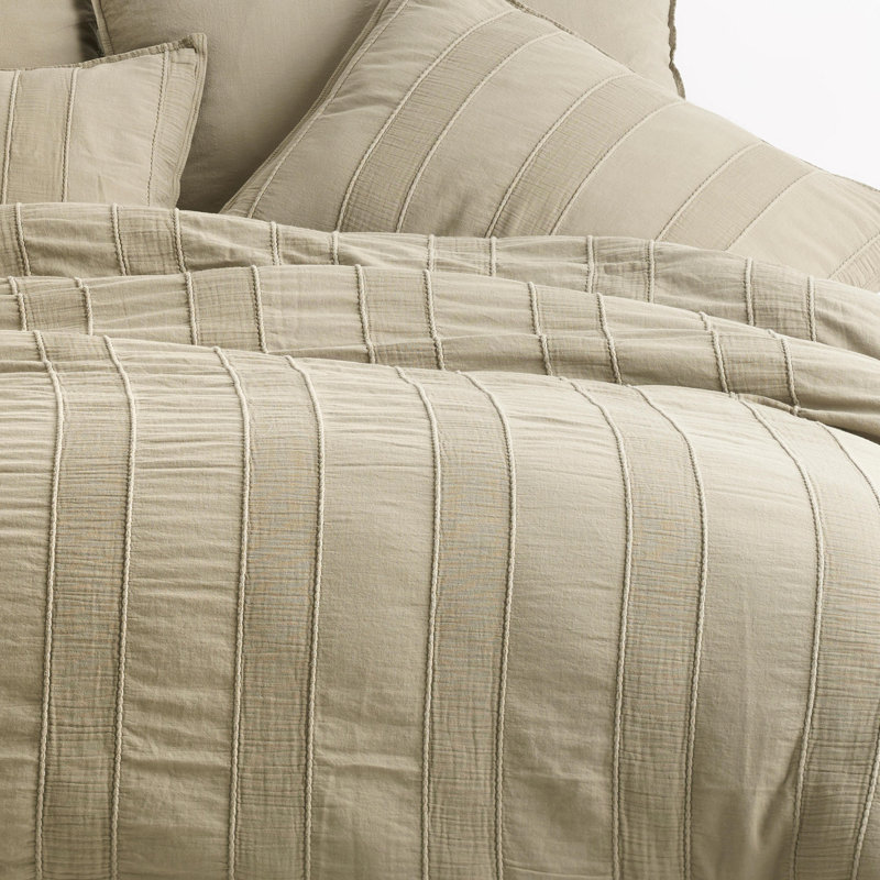 Ensemble de housse de couette 100% coton Burkhard, Housse de couette très grand + 2 taies d'oreiller, Vert