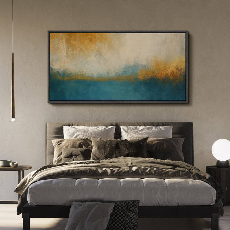 Grande impression sur toile encadrée, impression de paysage abstrait pour la décoration intérieure moderne, H 30 po x l 60 po