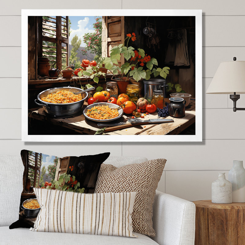 Cuban Cuisine Flavourful III - Cuba, art mural paysage, H 30 po x l 40 po x P 1,5 po, Cadre simple blanc