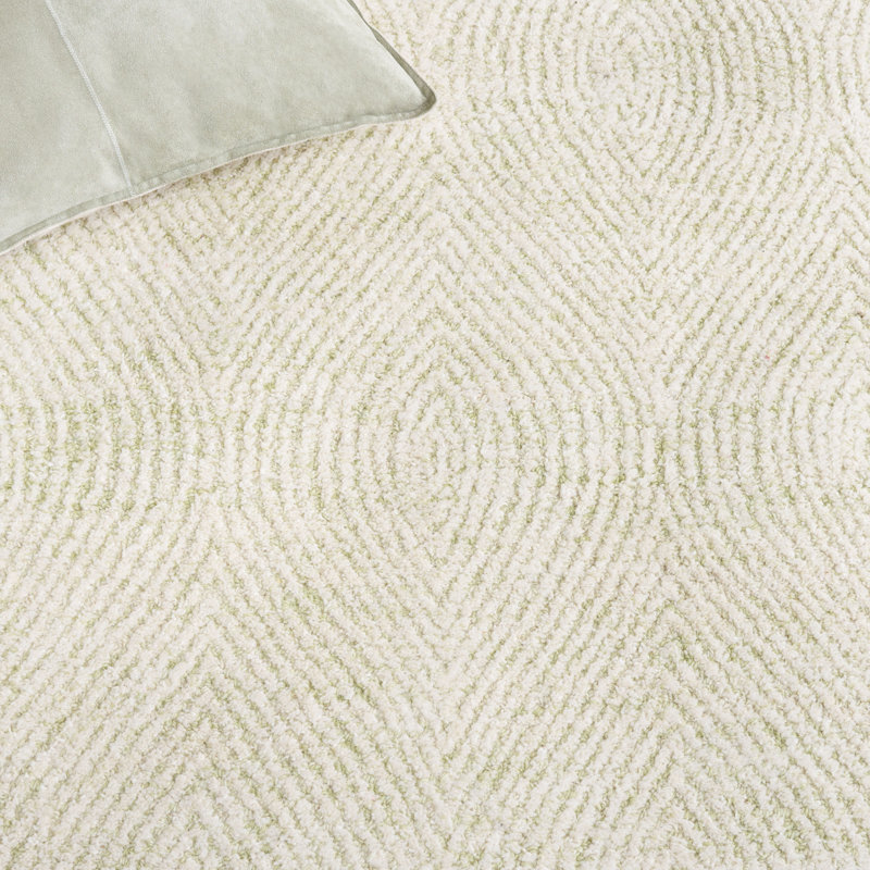 Rodanthi Geometric Shapes Wool Hand Tufted Area Rug, Rectangle 122 x 183 cm