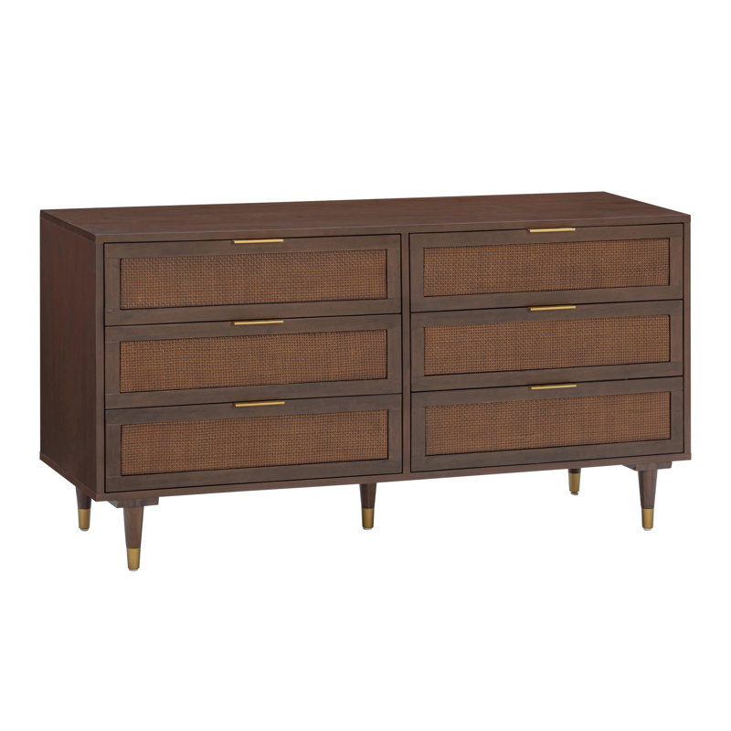 Commode 6 tiroirs Sierra chocolat brun foncé, Dark Chocolate Brown