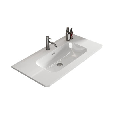Plateau de meuble-lavabo simple Tate avec lavabo en céramique seulement