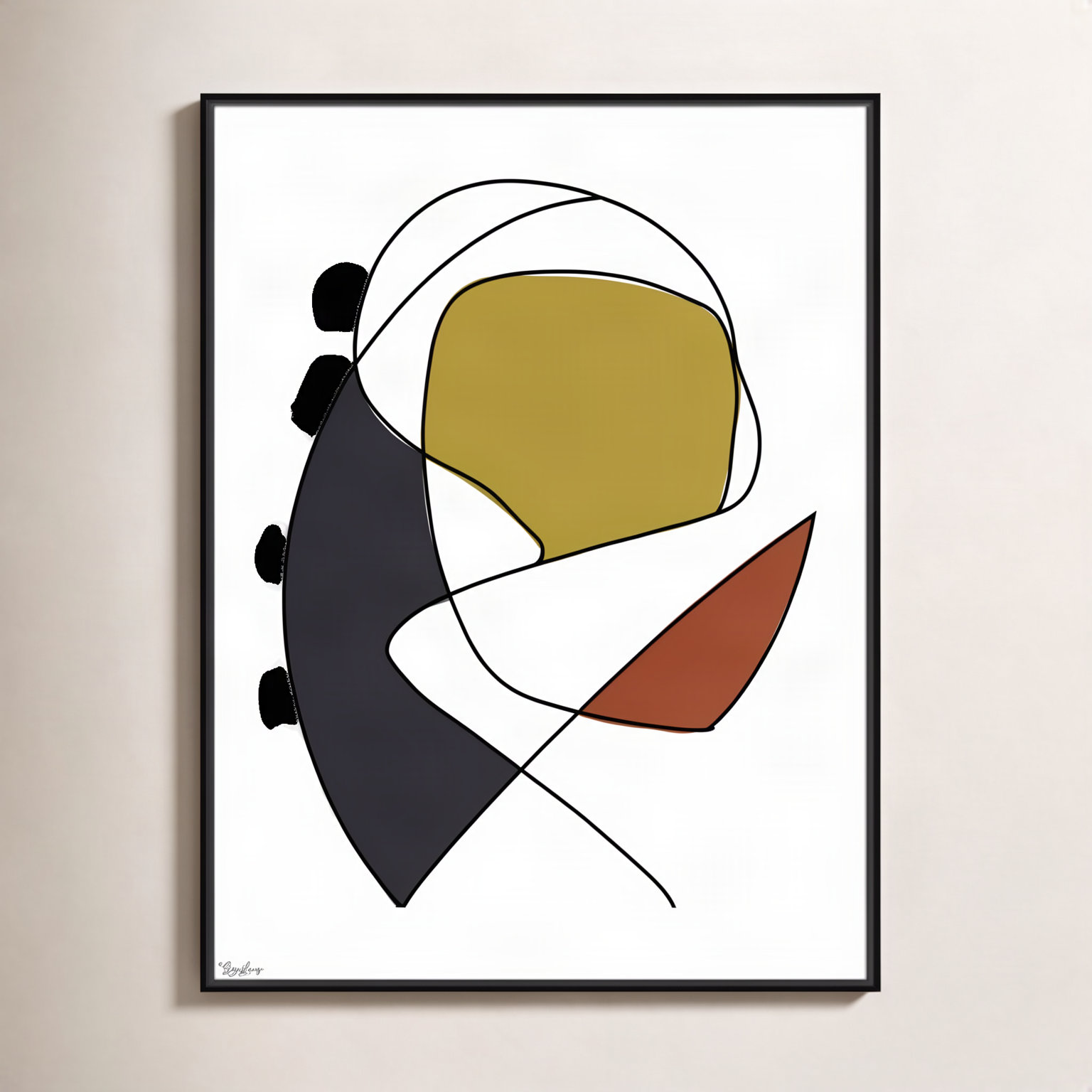Paige "Abstract Tribeca 3" Print, 41.5" H x 31.5" W x 2" D, Black