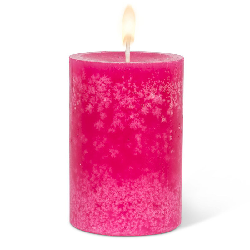 Bougie sans parfum, H 3,5 po x l 2,5 po x P 2,5 po, Rose