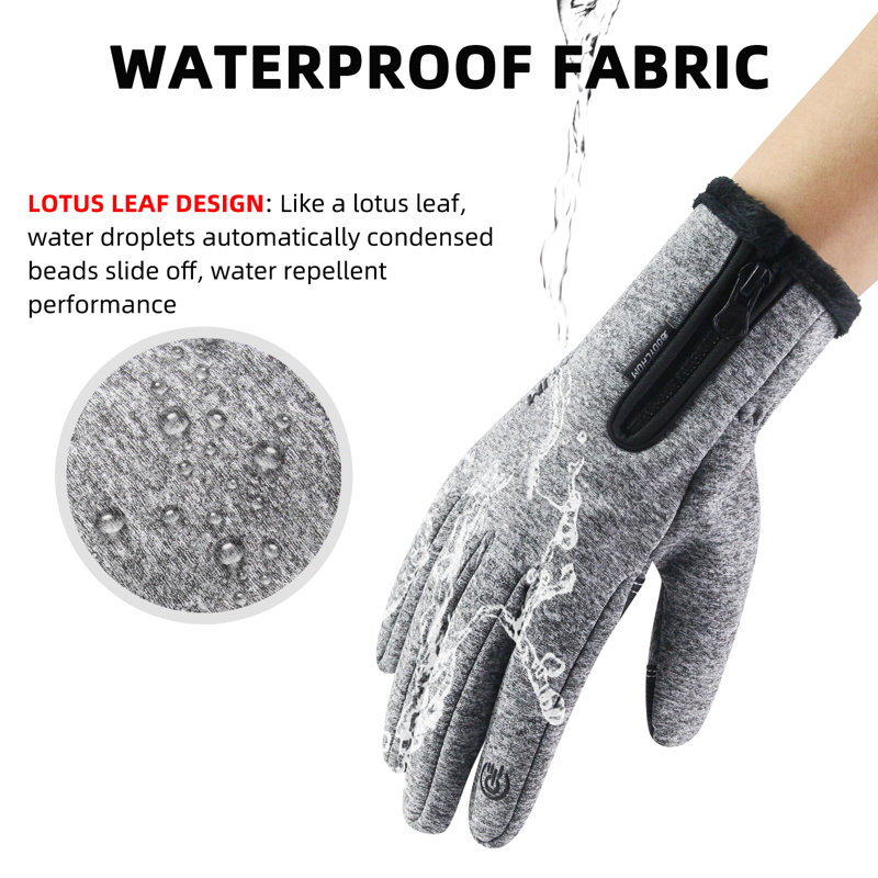Gants de ski en peluche pour hommes Gants chauds pour l'hiver, XL