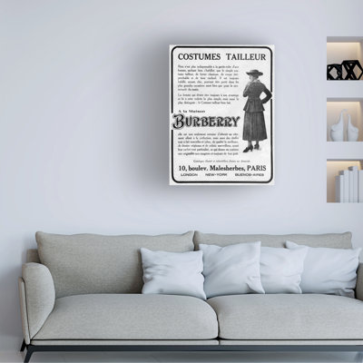 Unknown Artist Burberry Suit 1916, Canvas Art