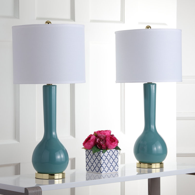 Ensemble de lampes de table 30,5 po Amoure, Bleu clair